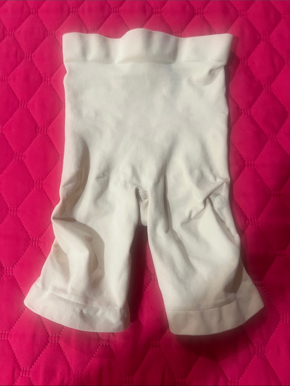SKIMS White Mid-Waist Shaping Bike Shorts in Cream